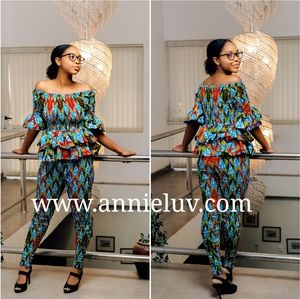 African Print Ankara Pant Set (Blue)